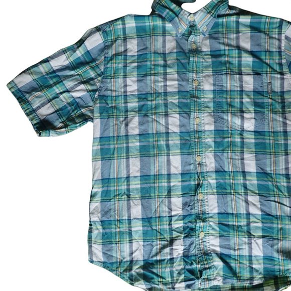 Woolrich Other - WOOLRICH BLUE/GREEN PLAID BUTTON DOWN TSHRT - L